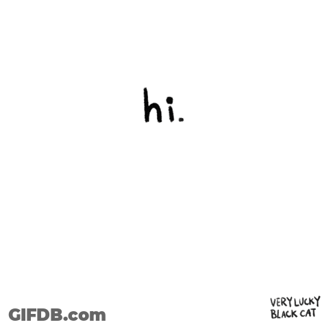 Lucky Black Cat Says Hi Cartoon GIF