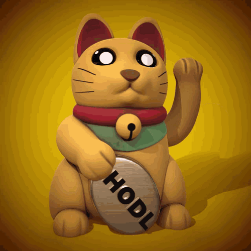 Lucky Cat Hodl GIF