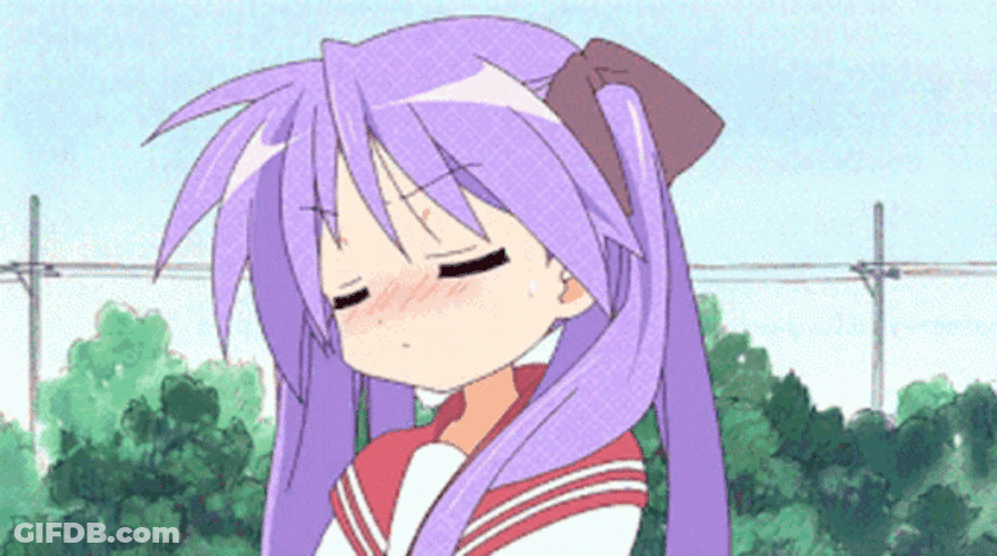 Lucky Star Kagami Hiiragi Anime Blush Shy GIF