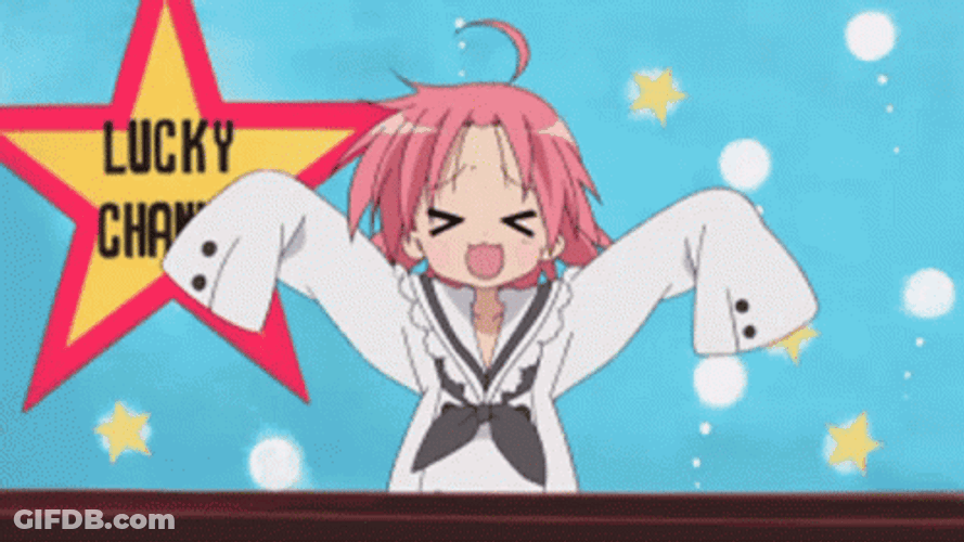 Lucky Star Kogami Akira Happy Flap Excited GIF