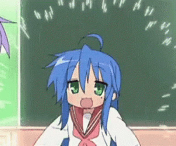 Lucky Star Konata Izumi Classroom Arm Flap GIF