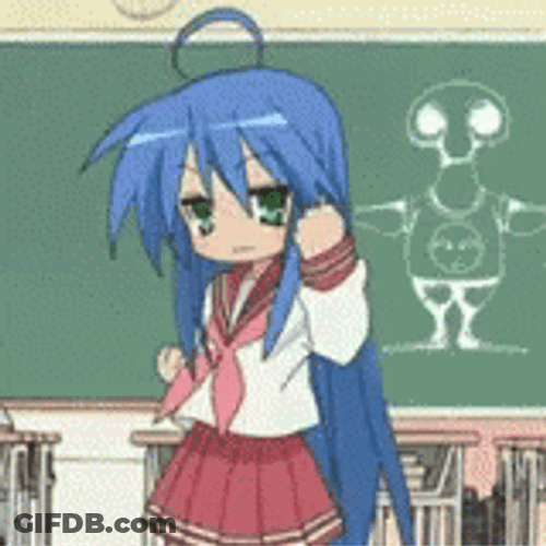 Lucky Star Konata Izumi Classroom Kick GIF