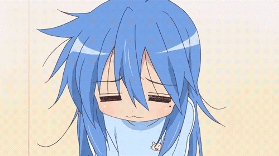 Lucky Star Konata Yawning GIF
