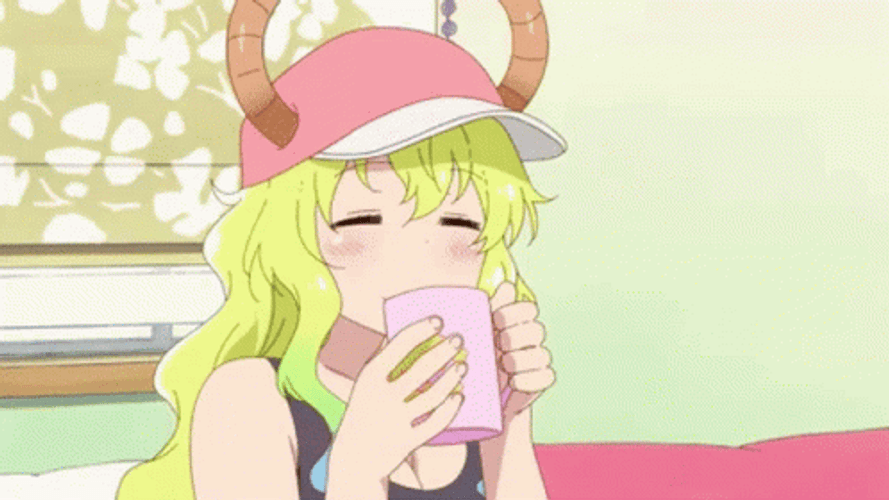 Lucoa Anime Drinking GIF