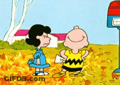 Lucy And Charlie Brown Standing Together GIF