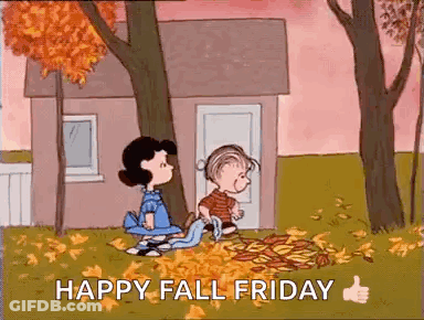 Lucy And Linus Playing With Leaves GIF