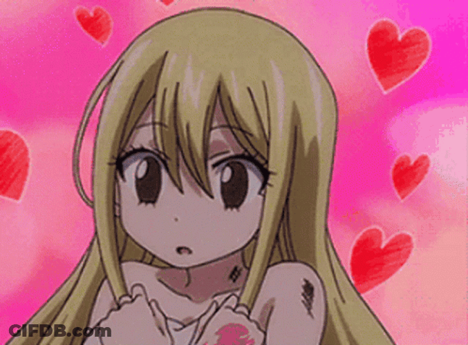 Lucy Heartfilia Embarassed Blush GIF