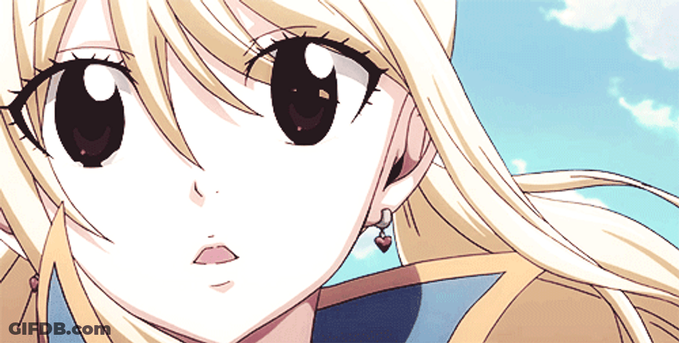 Lucy Heartfilia Fairy Tail Close Up GIF