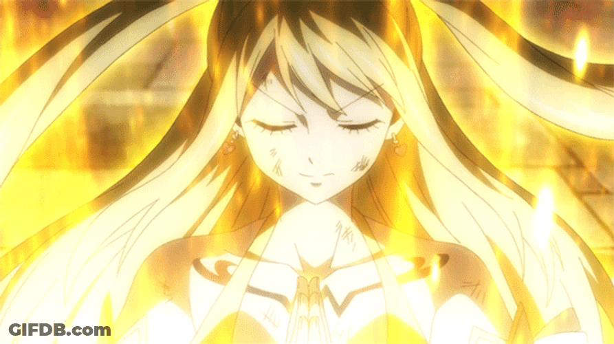 Lucy Heartfilia Fairy Tail Concentration GIF