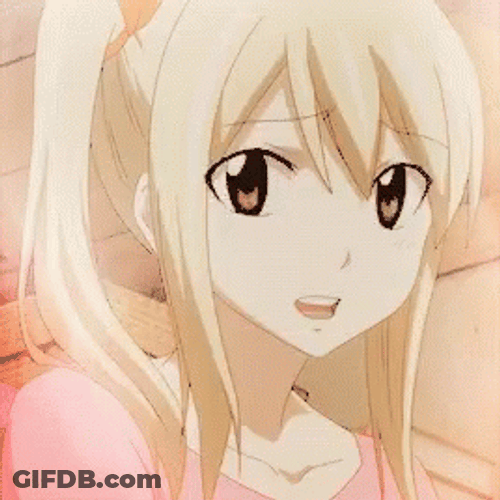 Lucy Heartfilia Shy Smile GIF