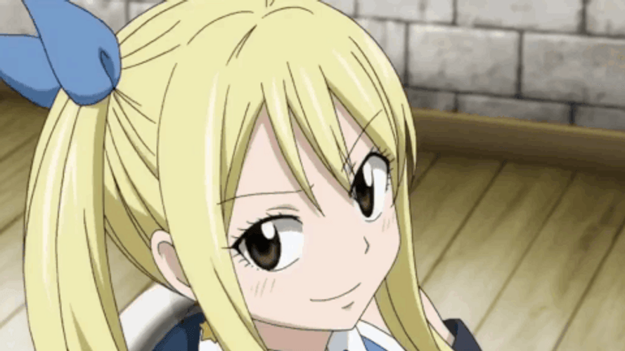 Lucy Heartfilia Wink Smile GIF