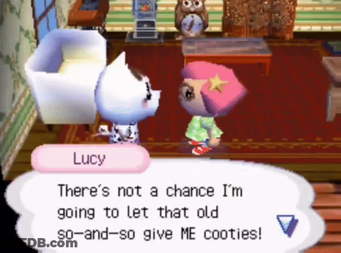 Lucy Talking To Cat In Video Game GIF