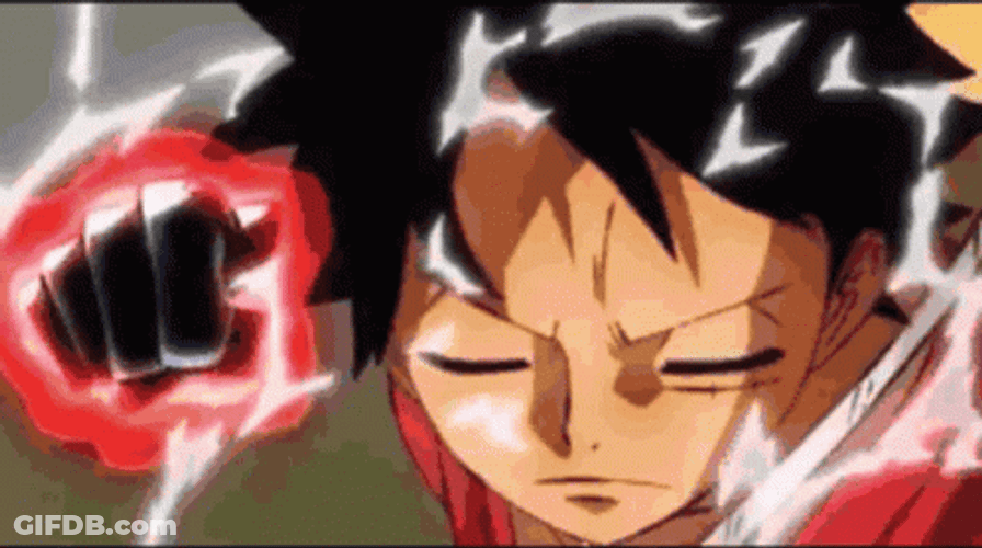 Luffy Armament Haki Punch Stance GIF