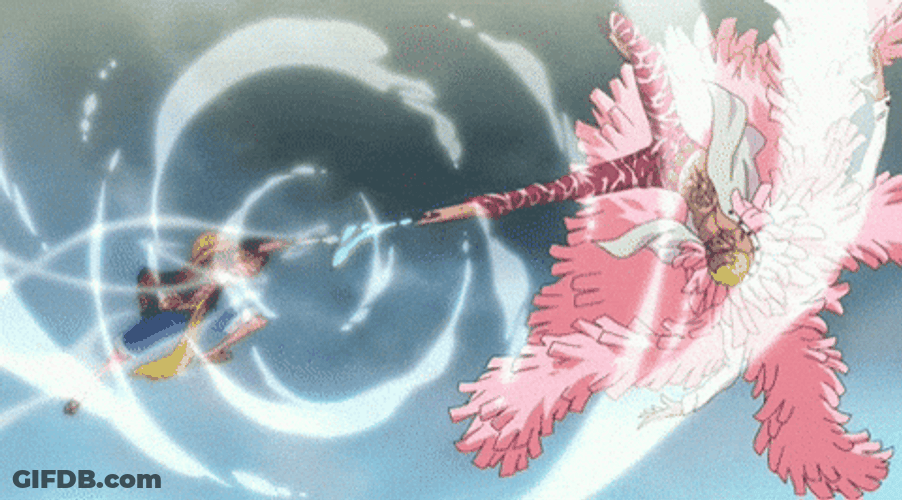 Luffy Fighting Against Donquixote Doflamingo GIF