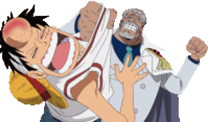 Luffy Garp Sticker GIF