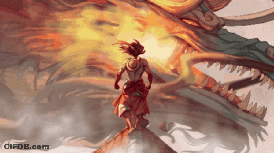 Luffy Gear 5 Massive Dragon In Front GIF