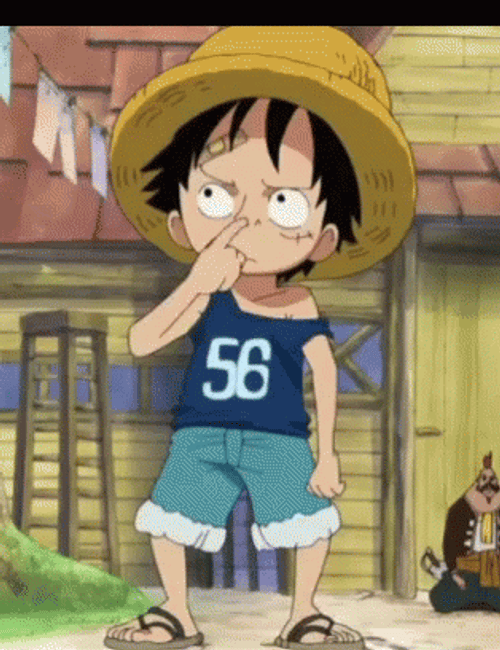 Luffy Picking Nose GIF