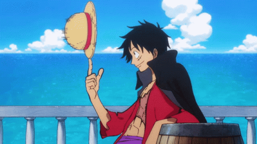 Luffy Spinning Straw Hat GIF