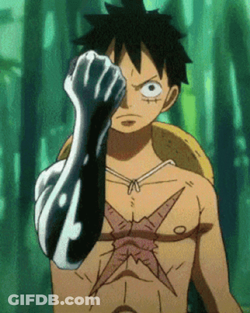 Luffy Using Armament Haki To Destroy Tree GIF
