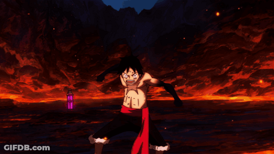 Luffy Using Haki Versus Z GIF