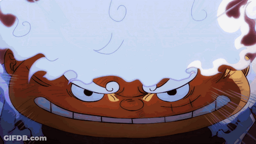 Luffy Vs Kaido Looking Like A Frog GIF