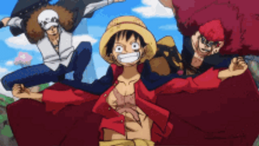 Luffy With Eustass & Trafalgar GIF