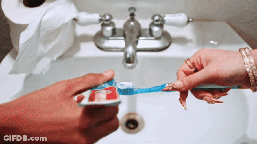 Luh Tyler Helped To Brush His Teeth GIF