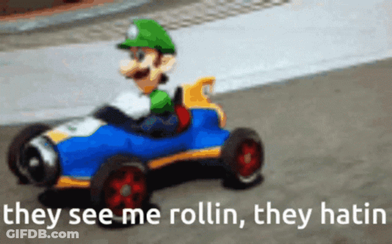 Luigi Car Ride They See Me Rollin GIF