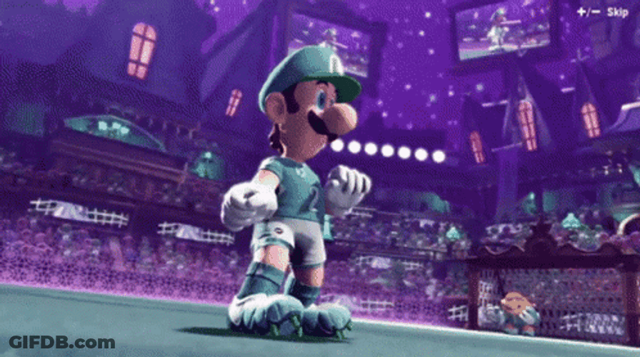 Luigi Dancing In Arena GIF