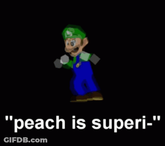 Luigi Peach Is Superior Mobile Art GIF