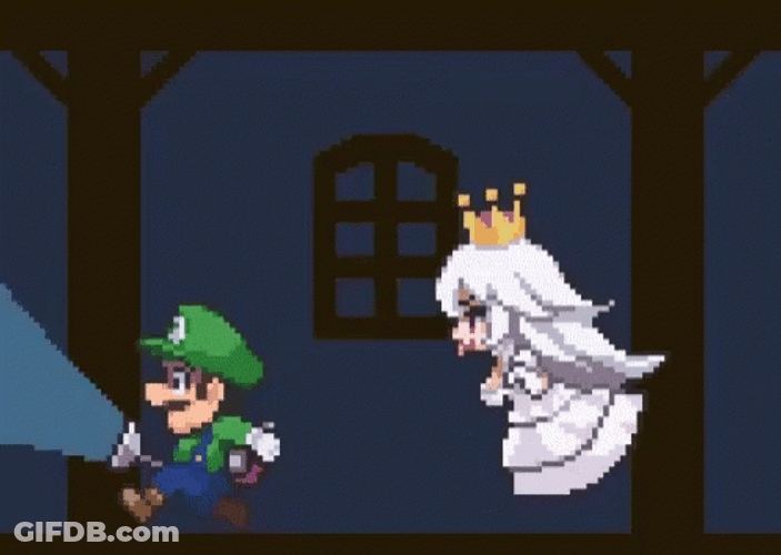 Luigi Princess Boo Running GIF