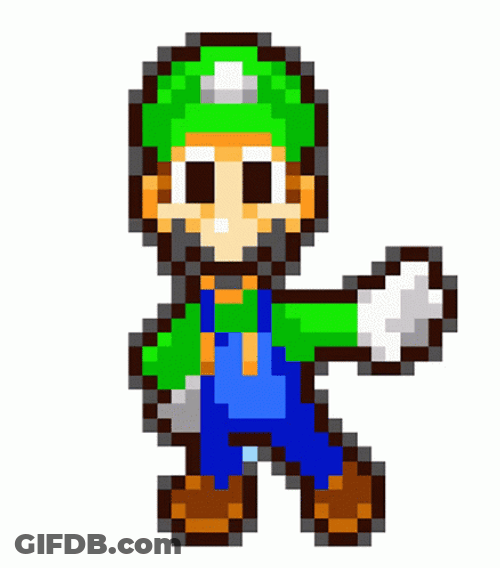 Luigi Pumped Up Groove Moving Pixel GIF