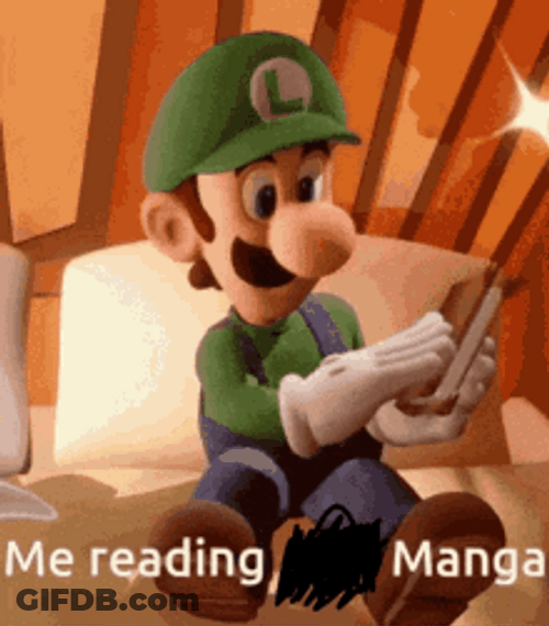 Luigi Reading Book Instantly Sleep GIF