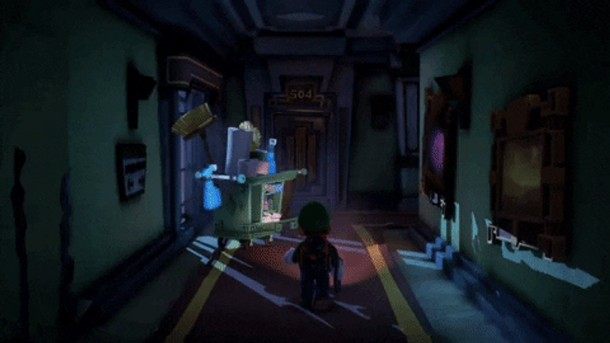 Luigi's Mansion 3 Moving Cabinet GIF