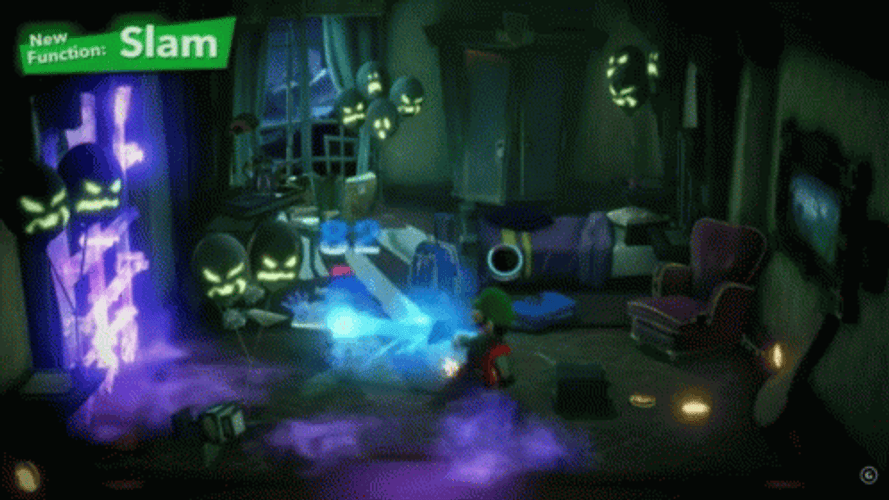 Luigi's Mansion 3 Slamming Ghost GIF