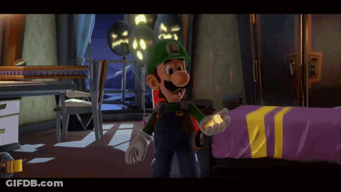 Luigi Standing In A Room GIF