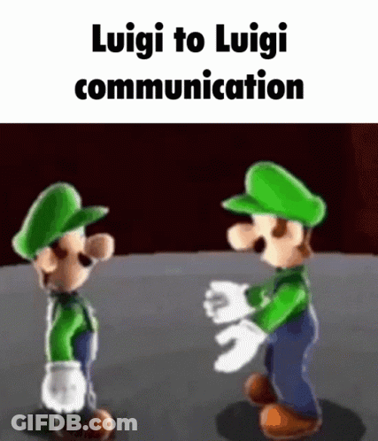 Luigi To Luigi Communication Cartoon Characters GIF