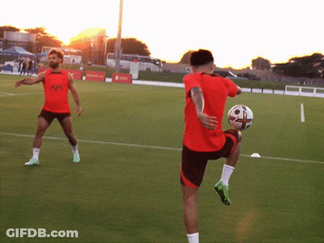 Luis Diaz Exercises Ball Kick GIF