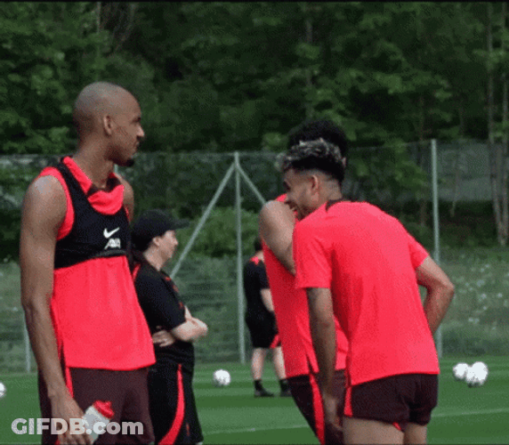 Luis Diaz Laughing With Mates GIF