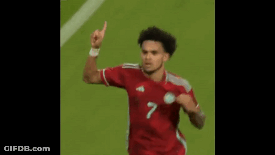 Luis Diaz Running Wipes Face GIF
