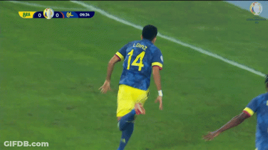Luis Diaz Stumble On Field GIF