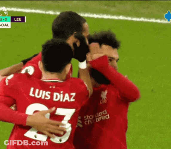 Luis Diaz With Virgil Van Dijk GIF