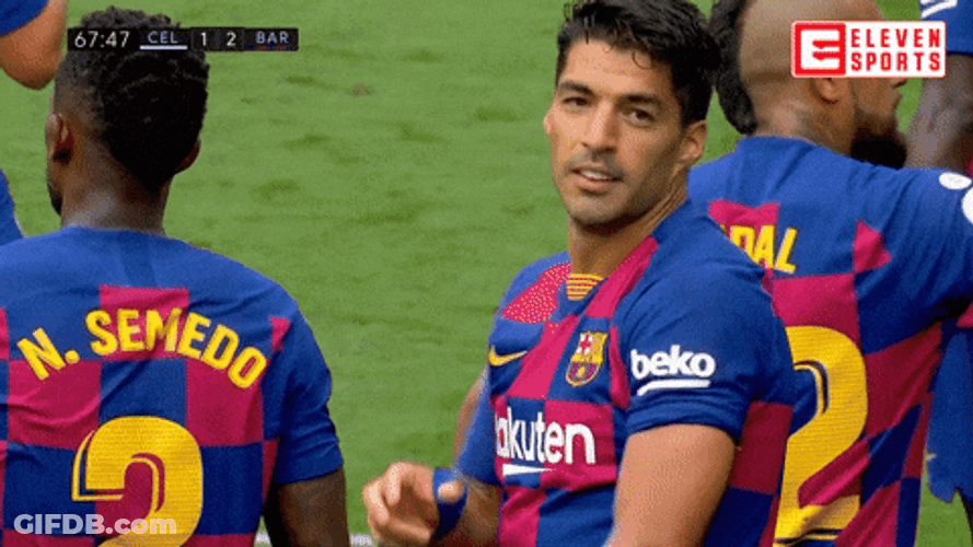 Luis Suarez Finger Kiss Pointed GIF