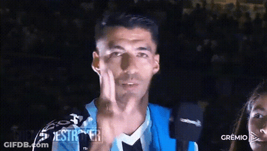 Luis Suarez Kissing Finger GIF