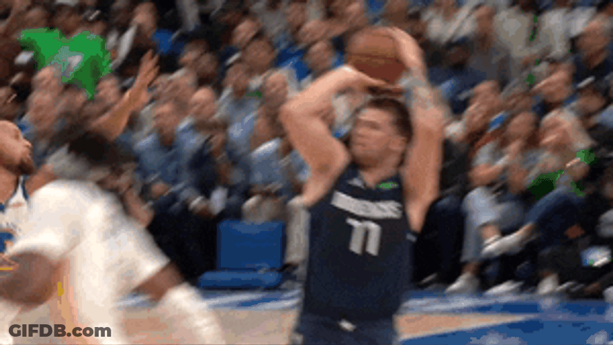 Luka Doncic Basketball Shot Vibing Dance GIF