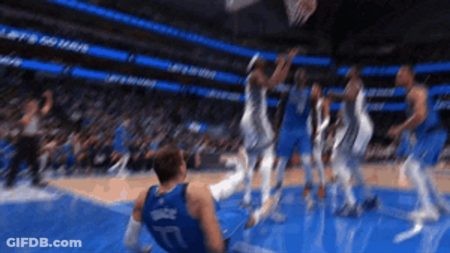 Luka Doncic Fall Back NBA Game GIF