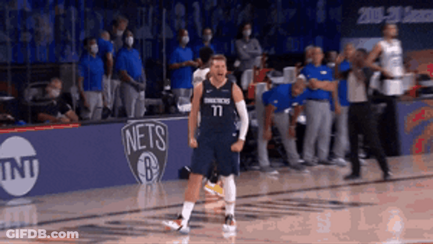 Luka Doncic Game Winner Happy Team GIF