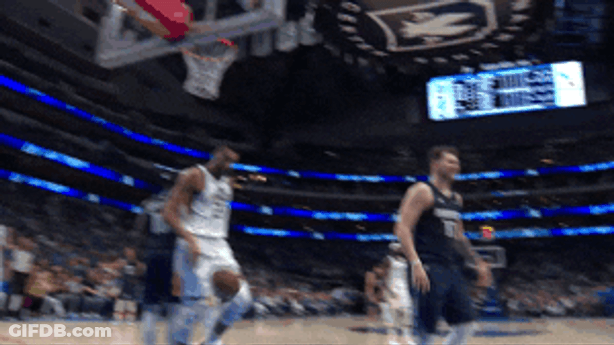 Luka Doncic Head Shake Walking Basketball GIF