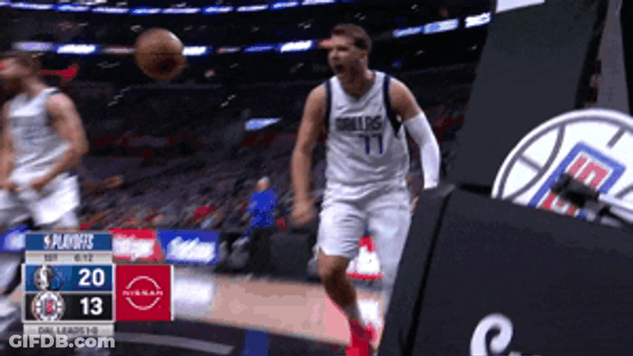 Luka Doncic Screaming Playing Basketball GIF