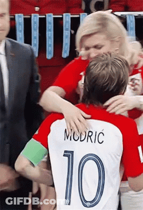 Luka Modric Hugs Girlfriend GIF